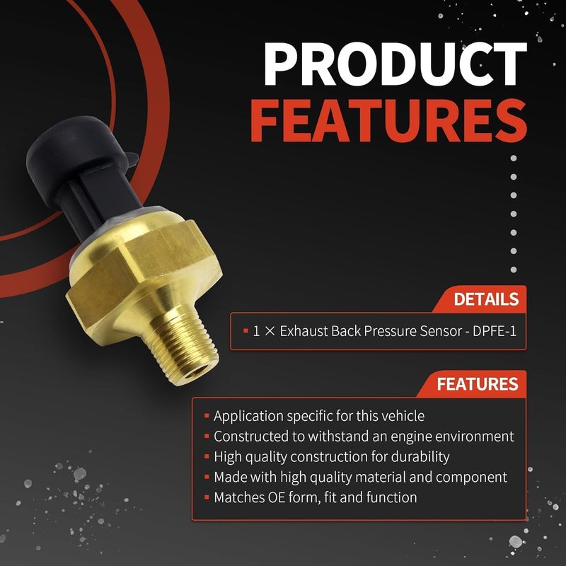 OXCANO DPFE3 EBP Exhaust Back Pressure Sensor 4C3Z-9J460-A Compatible with Ford 94-04 7.3L 6.0L Powerstroke, 7.3L 94-03 International Navistar T444E, 8.7L 7.6L 98-03 International Navistar DT530 - Image 3